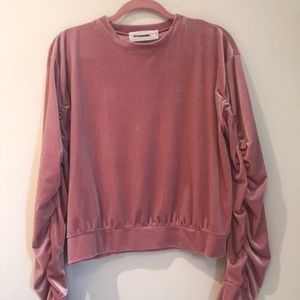 Pink velvet sweatshirt